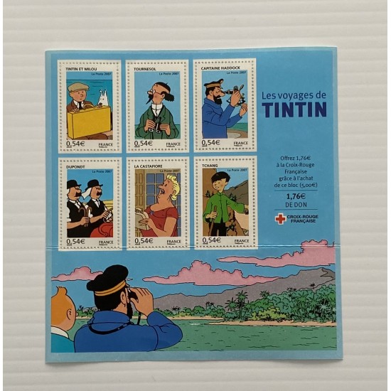 Timbre Les voyages de Tintin